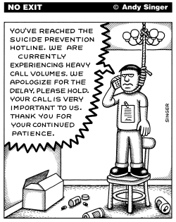 Suicide Hotline on Hold by Andy Singer