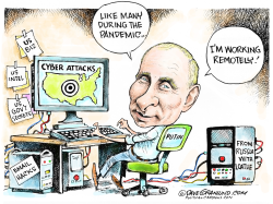 RUSSIAN CYBER ATTACKS ON US by Dave Granlund