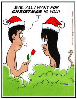 ADAM AND EVE ALL ALONE FOR CHRISTMAS by Tayo Fatunla