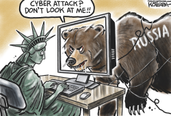 RUSSIAN CYBER ATTACKING  by Jeff Koterba