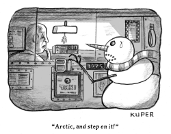 SNOWMAN EXIT by Peter Kuper