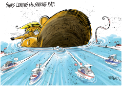 SHIPS LEAVING THE SINKING RAT by Dave Whamond