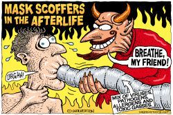 MASK SCOFFERS IN THE AFTERLIFE by Monte Wolverton