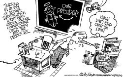 TEACHING IN THE BUSH ERA by Mike Keefe