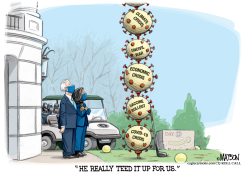 TRUMP LEAVES IT TEED UP FOR BIDEN by R.J. Matson