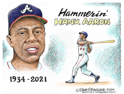 HANK AARON TRIBUTE 1934-2021 by Dave Granlund