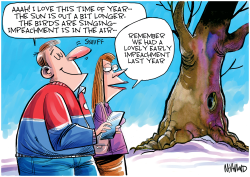 IT'S THE TIME OF THE SEASON FOR IMPEACHMENT by Dave Whamond
