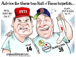 CURT SCHILLING AND PETE ROSE by Dave Granlund