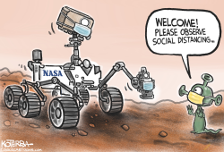 Mars Rover and Social Distancing  by Jeff Koterba