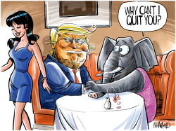 THE GOP JUST CAN'T QUIT TRUMP by Dave Whamond