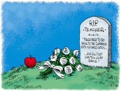 TEACHER GRAVE by Daryl Cagle