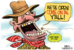 TEXAS IS OPEN by Rick McKee