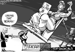 OCONNOR SPEAKS FOR JUSTICE BW by Pat Bagley