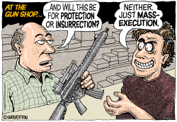 AT THE GUN SHOP by Monte Wolverton