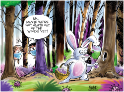 NOT OUT OF THE WOODS YET by Dave Whamond