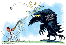 Baseball and Georgia Voter Repression by Daryl Cagle
