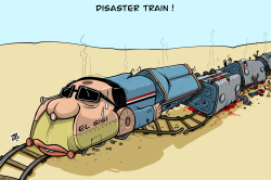 DISASTER TRAIN  by Emad Hajjaj