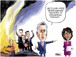THROWING WATERS ON THE FLAMES by Dave Whamond