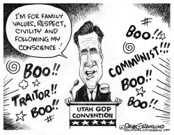 Mitt Romney booed by GOP by Dave Granlund