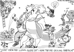 ILLEGALS SPOILING AMERICA by Pat Bagley