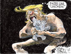 TRUMP DEVOURING HIS PARTY by John Darkow