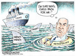 NETANYAHU OVERBOARD by Dave Granlund