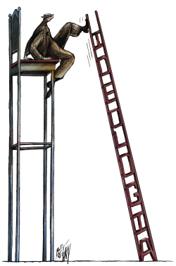 DISPOSABLE LADDER by Angel Boligan
