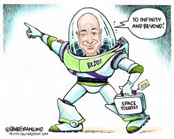 BEZOS TO RIDE IN SPACE by Dave Granlund