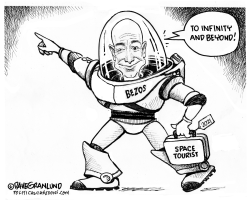 Bezos to ride in space by Dave Granlund