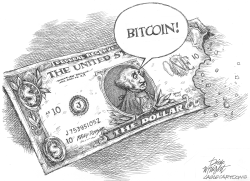 BITCOIN TAKES  BITE OUT OF THE DOLLAR by Dick Wright