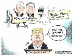 Pence, Barrr vs Trump  by Dave Granlund