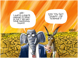 CLIMATE CHANGE WARNING SIGNS by Dave Whamond