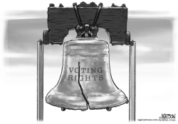 Crack In Voting Rights Liberty Bell by R.J. Matson
