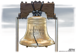 Crack In Voting Rights Liberty Bell by R.J. Matson