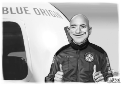 Bezos Blue Origin Amazon Smile by R.J. Matson