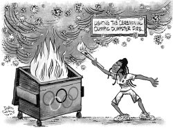 Olympic Dumpster Fire by Daryl Cagle