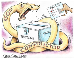 GOP ELECTION CONSTRICTOR by Dave Granlund