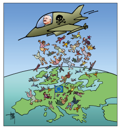 Lukashenko bombing Europe by Arend van Dam