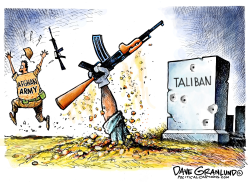 AFGHAN ARMY RUNS FROM TALIBAN by Dave Granlund