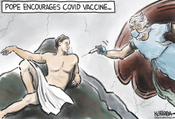 POPE ENCOURAGES VACCINE by Jeff Koterba
