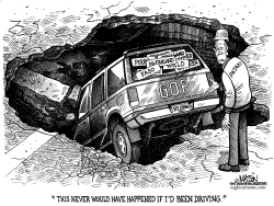 NEW YORK–G.O.P. CANDIDATES GO DOWN SINKHOLE by R.J. Matson