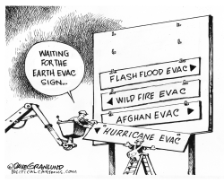 Evacuation signs by Dave Granlund