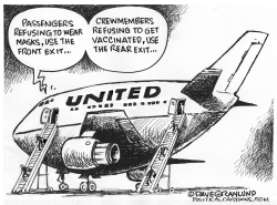 United Airlines COVID mandates by Dave Granlund