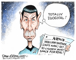 WILLIAM SHATNER SET FOR SPACE RIDE by Dave Granlund