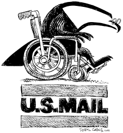 Crippled Old US Mail Service Repost by Daryl Cagle