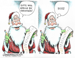Gifts arriving by Christmas by Dave Granlund