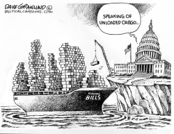 Congress and unloaded cargo by Dave Granlund