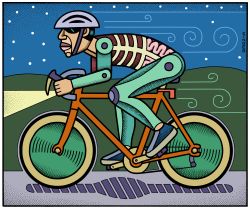NIGHT BICYCLIST by Andy Singer