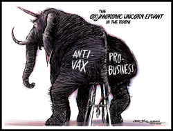 Anti-vax Pro-business Oxymoronic Unicorn-ephant by J.D. Crowe