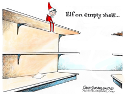 ELF ON EMPTY SHELF by Dave Granlund